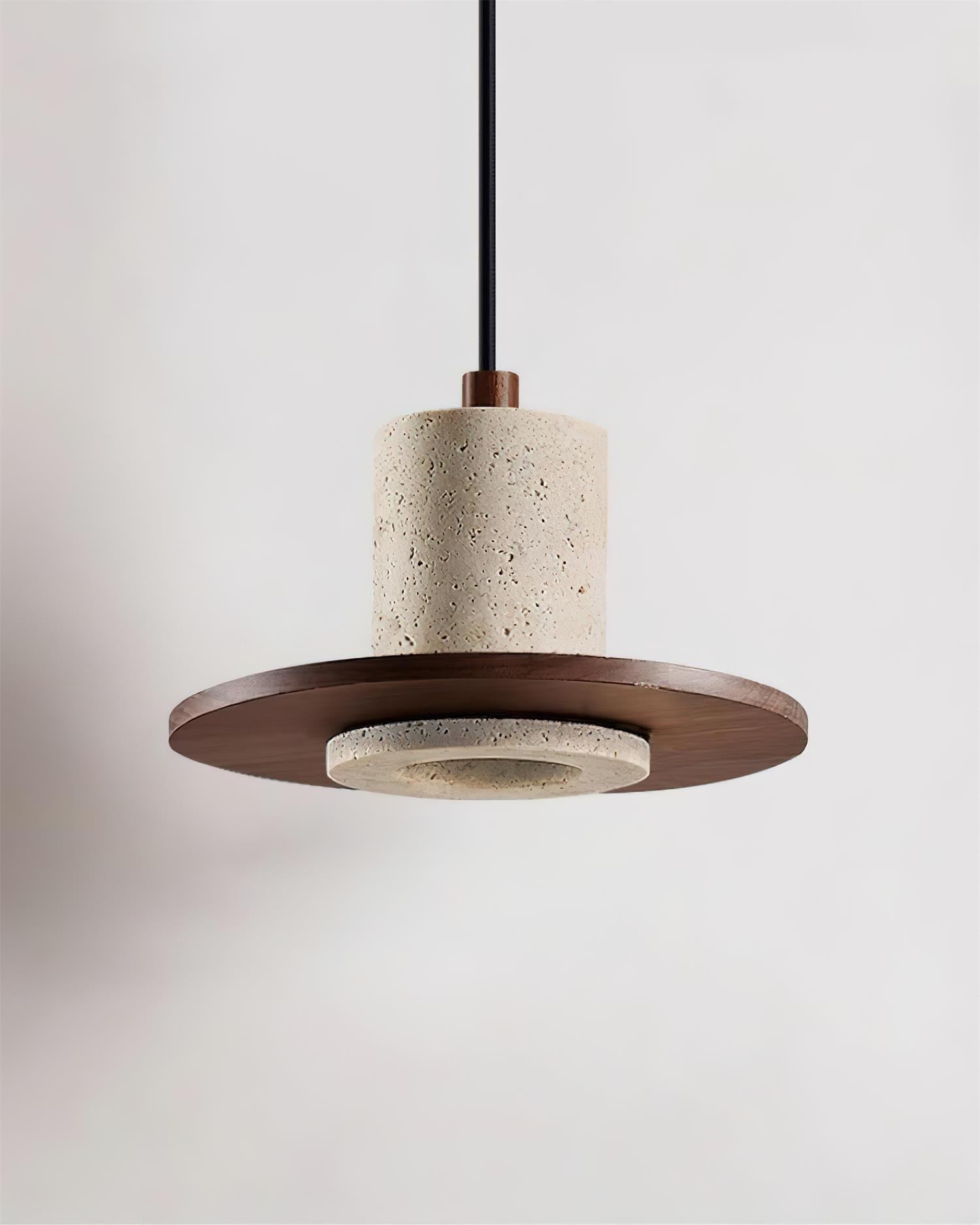 Ritta Travertine Pendant Light Top‐Hat Silhouette - Letslighting
