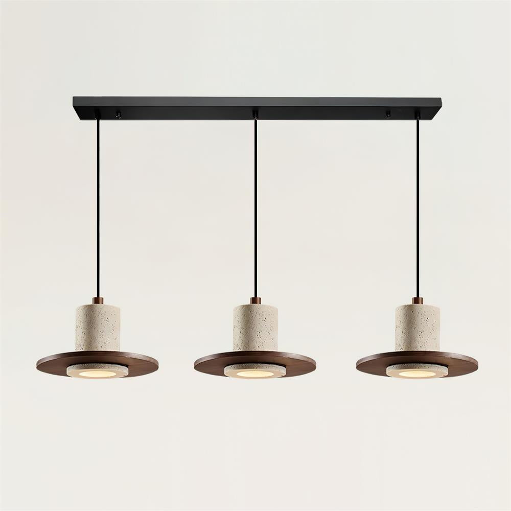 Ritta Travertine Pendant Light Top‐Hat Silhouette - Letslighting