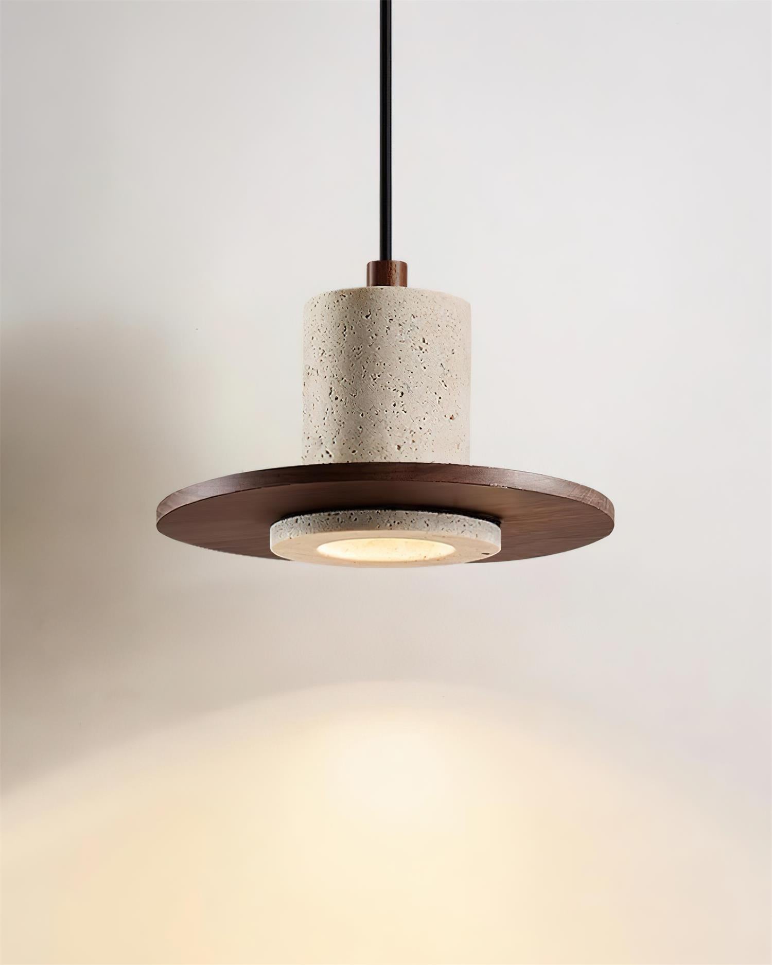 Ritta Travertine Pendant Light Top‐Hat Silhouette - Letslighting