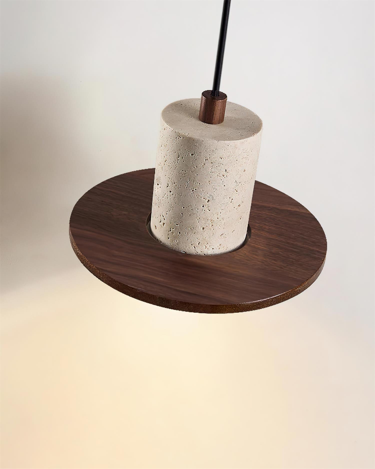 Ritta Travertine Pendant Light Top‐Hat Silhouette - Letslighting