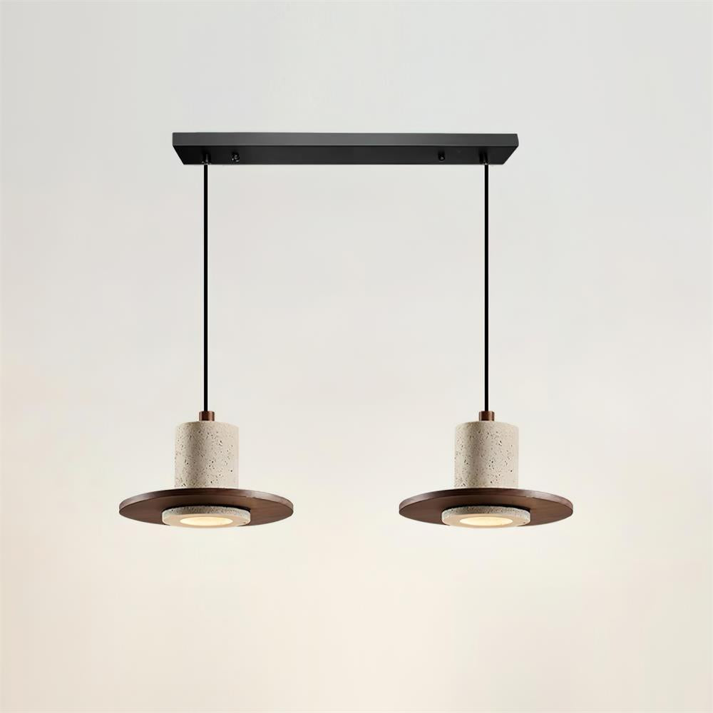 Ritta Travertine Pendant Light Top‐Hat Silhouette - Letslighting