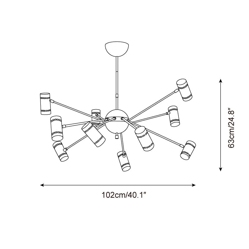 Kaleido Chandelier with Colorful Spoke Accents - Letslighting