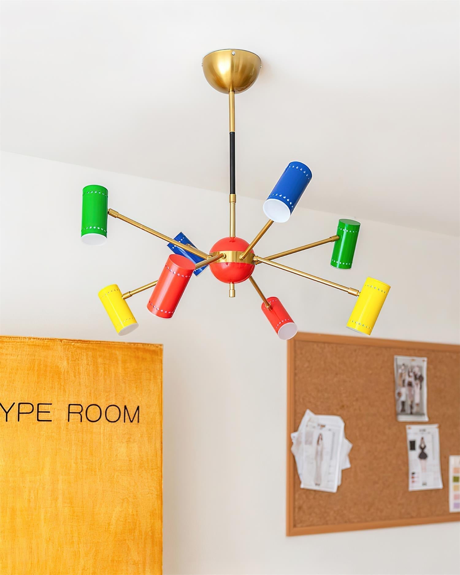 Kaleido Chandelier with Colorful Spoke Accents - Letslighting
