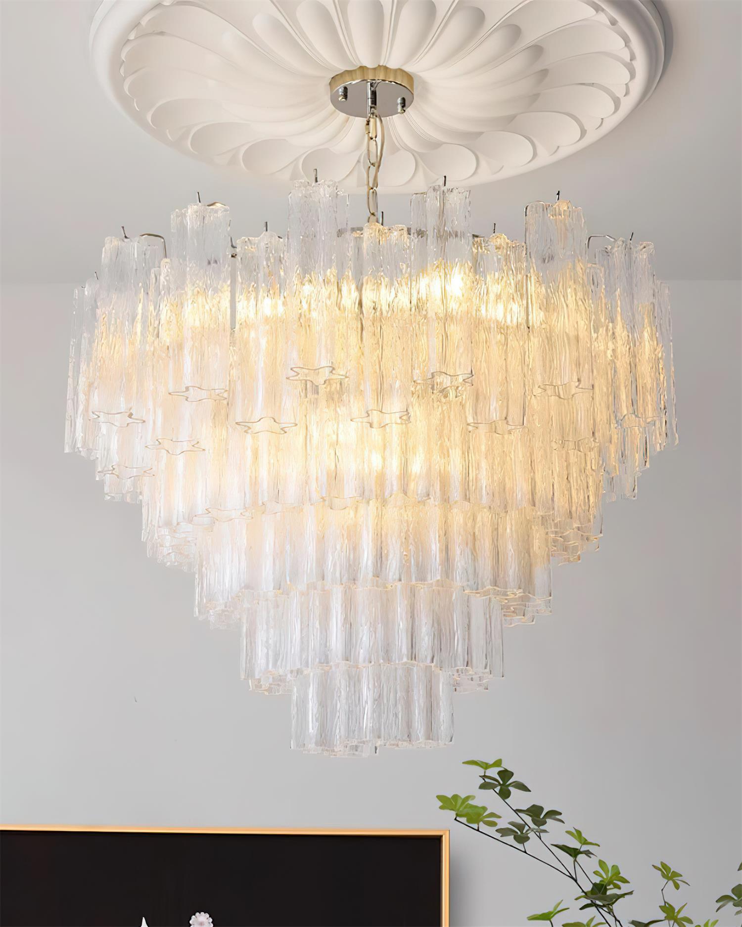 Kamenicky Chandelier Cascading Glass Tiers - Letslighting