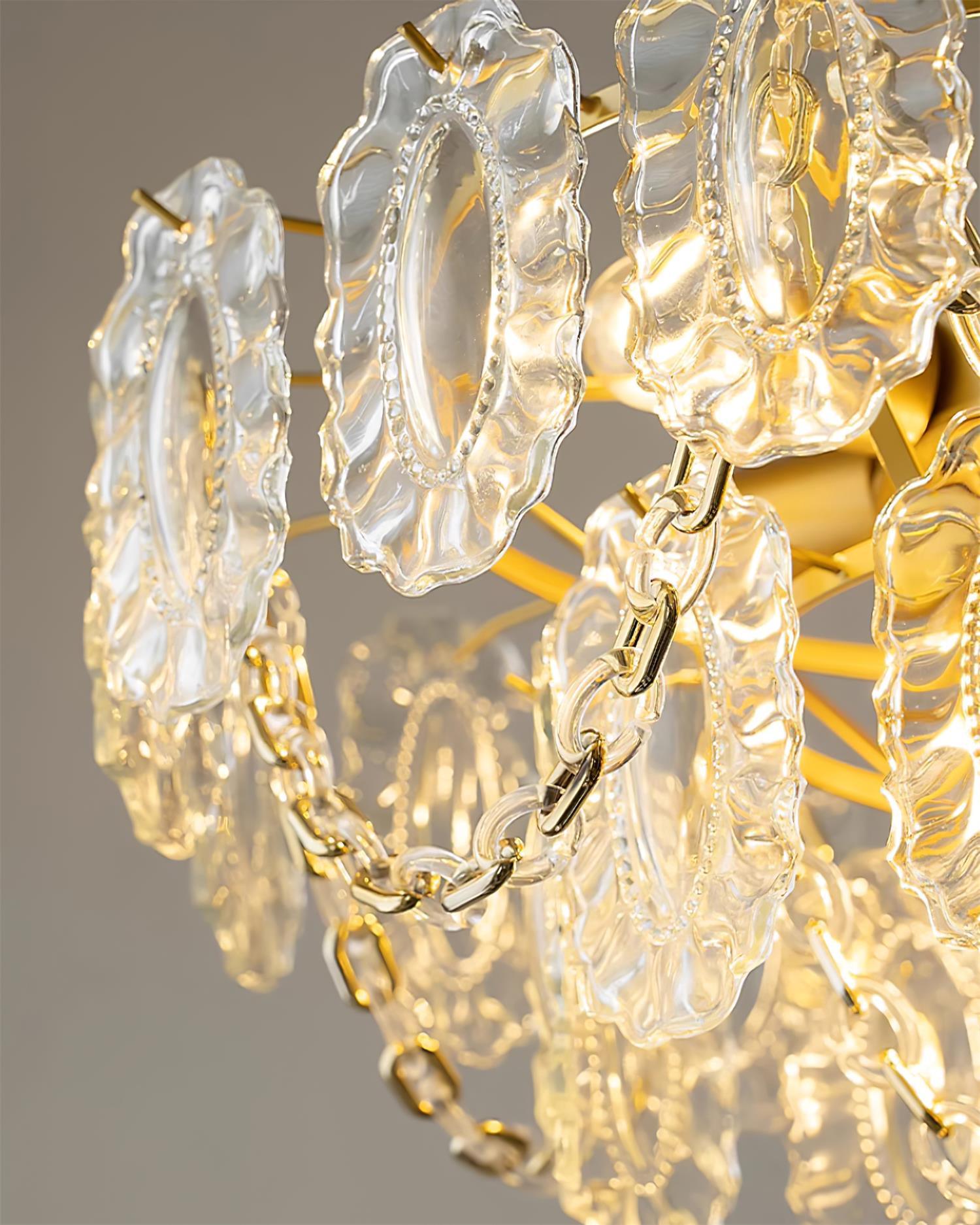 Katia Chandelier Crystal Glass Cascades Gold - Letslighting