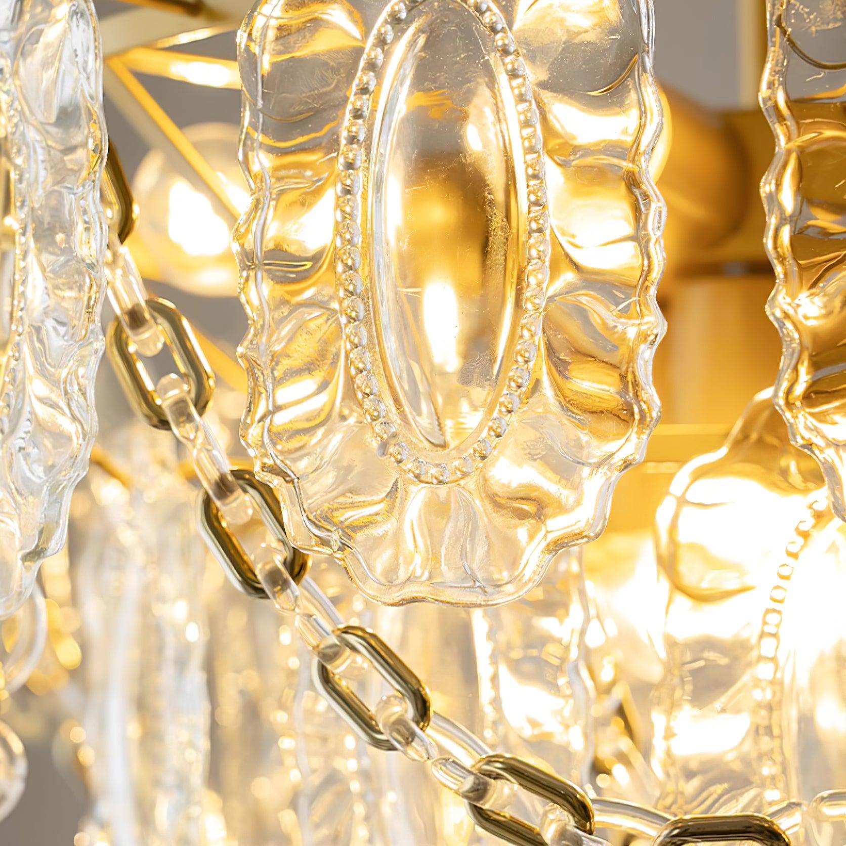 Katia Chandelier Crystal Glass Cascades Gold - Letslighting