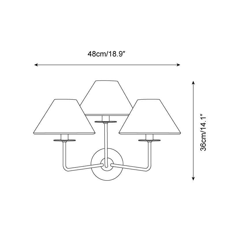 Kelley Wall Lamp Triple Fabric Shades - Letslighting