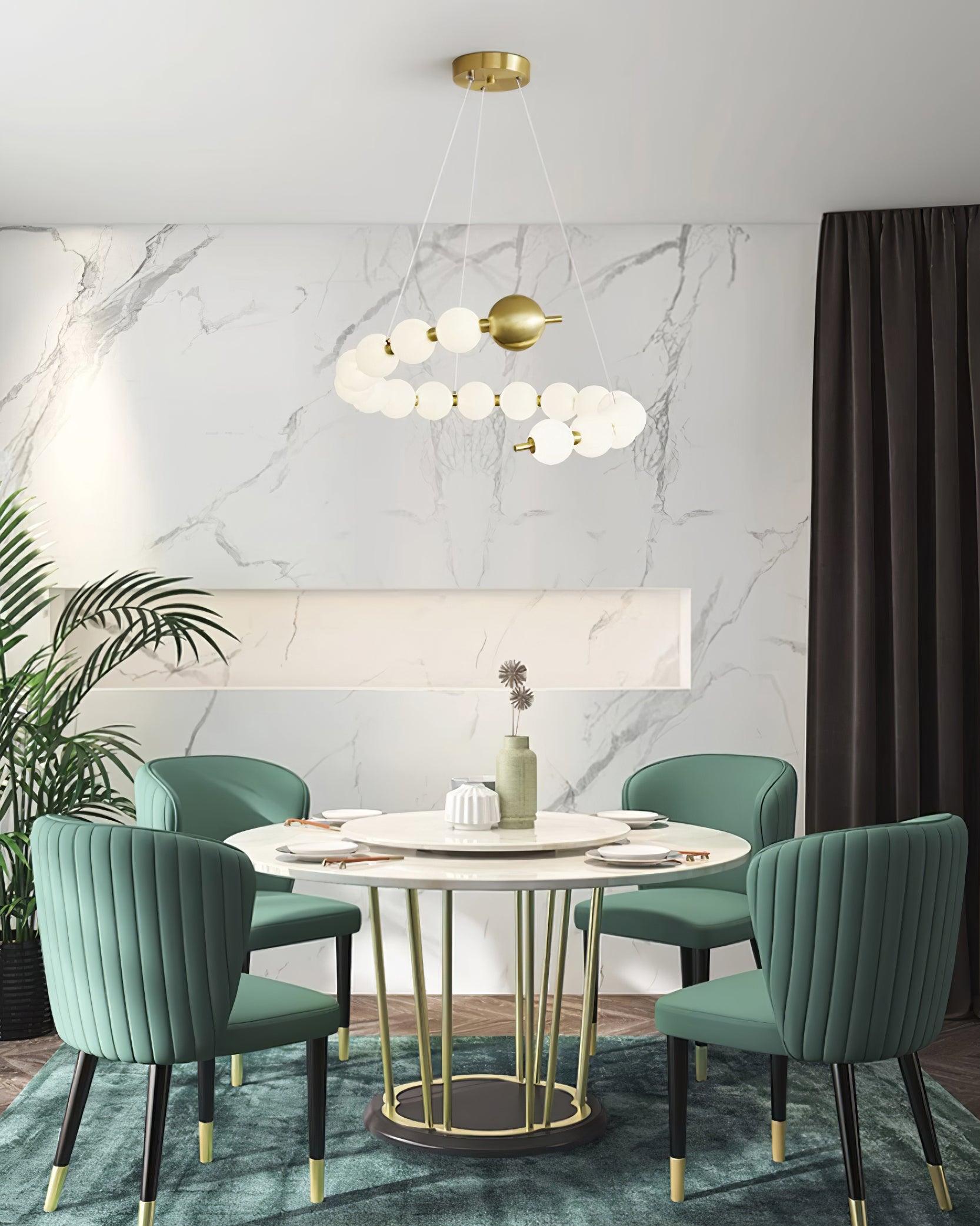 Chandelier Brass Ring Acrylic Spheres Modern Minimalist - Letslighting