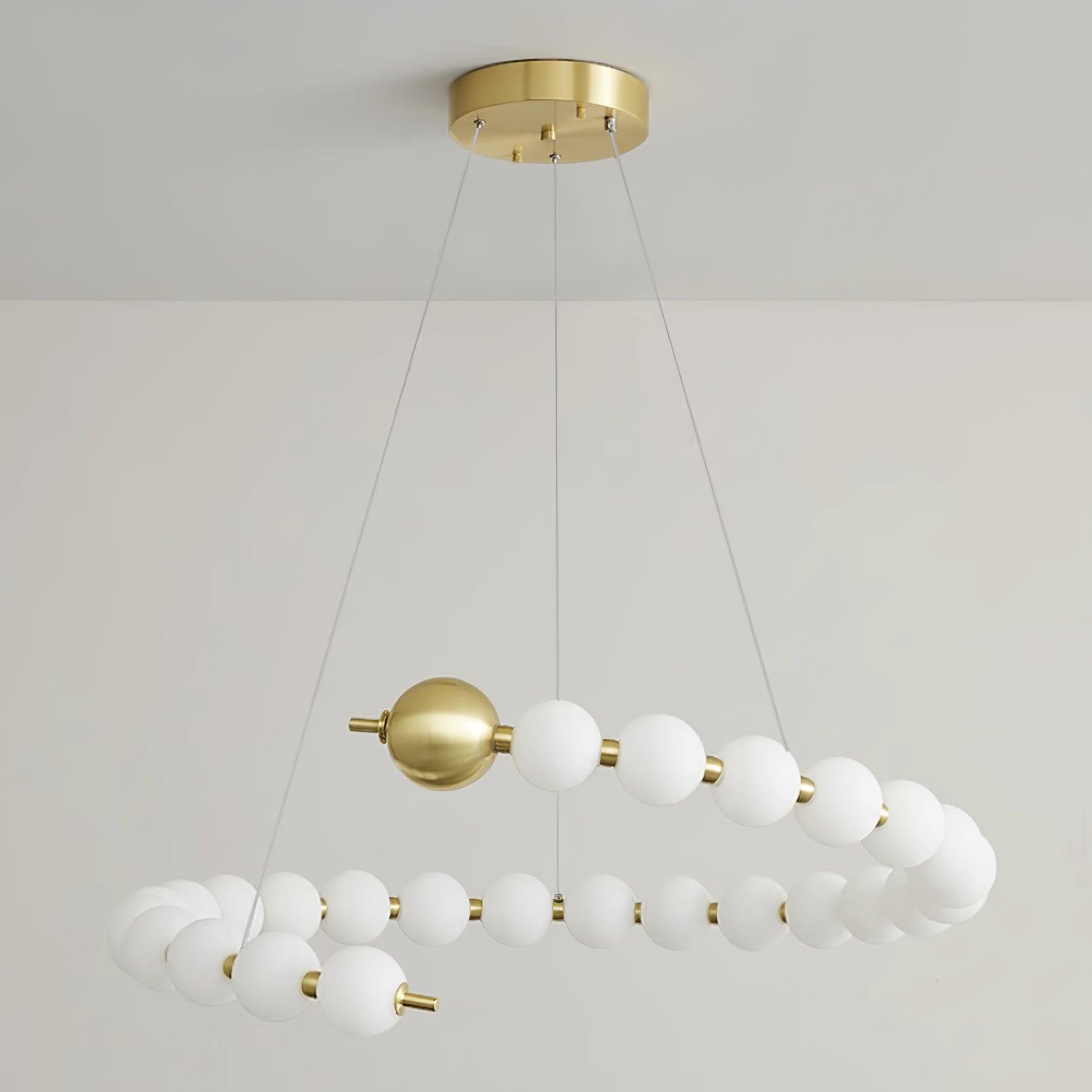 Chandelier Brass Ring Acrylic Spheres Modern Minimalist - Letslighting