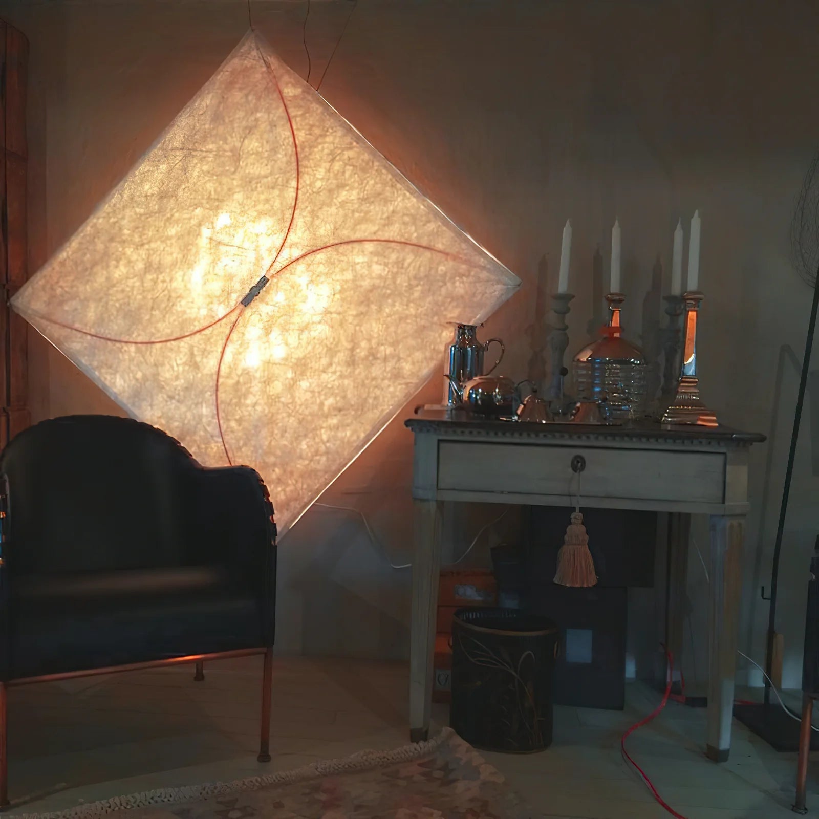 Muto Natural Paper Metal White Wall Lamp Dining Room Bedroom