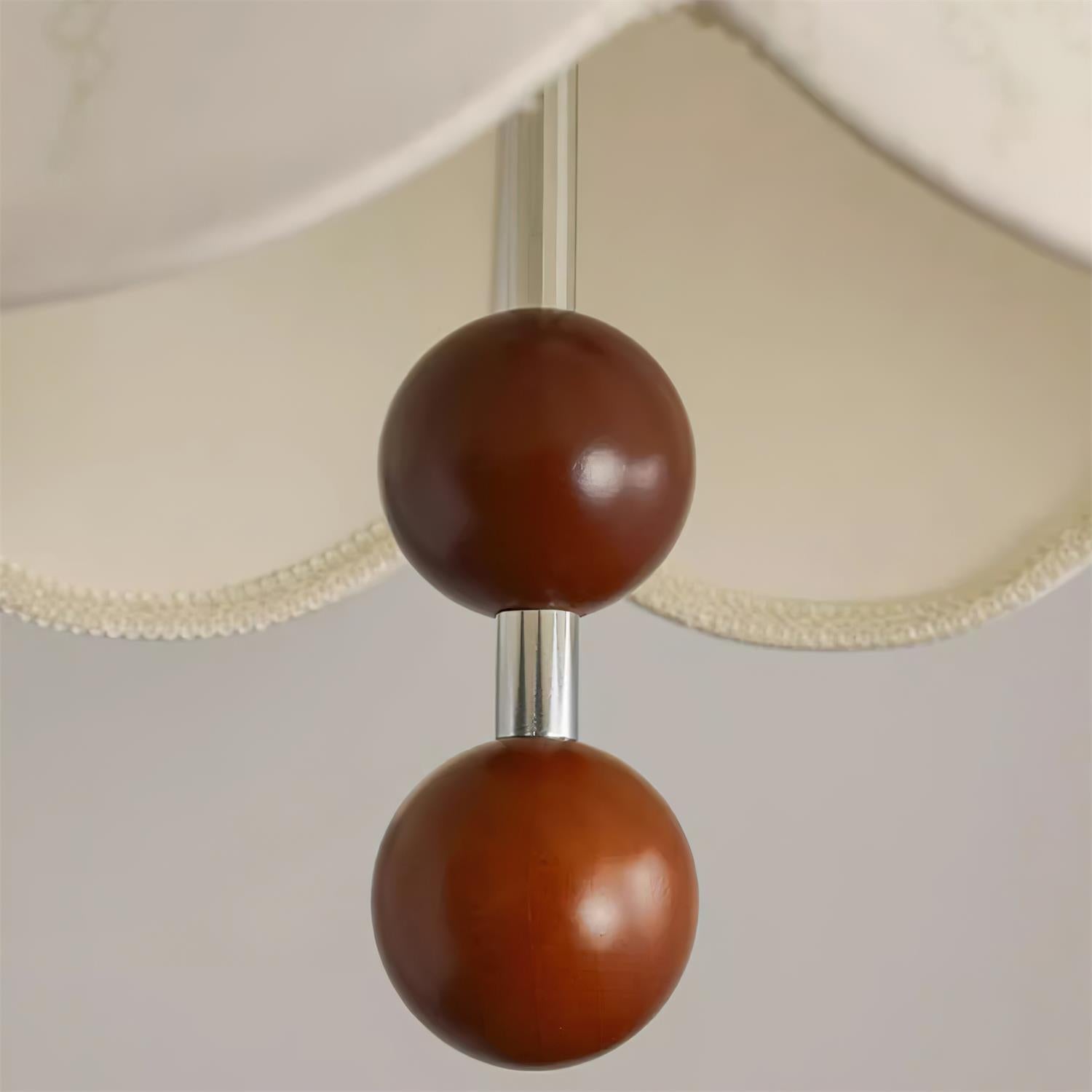 Pendant Lamp Fabric Shade Wood Accents Vintage for Living Room - Letslighting