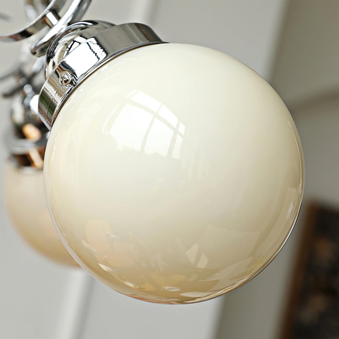 Kotter Chandelier Cream Satin Nickel Modern - Letslighting