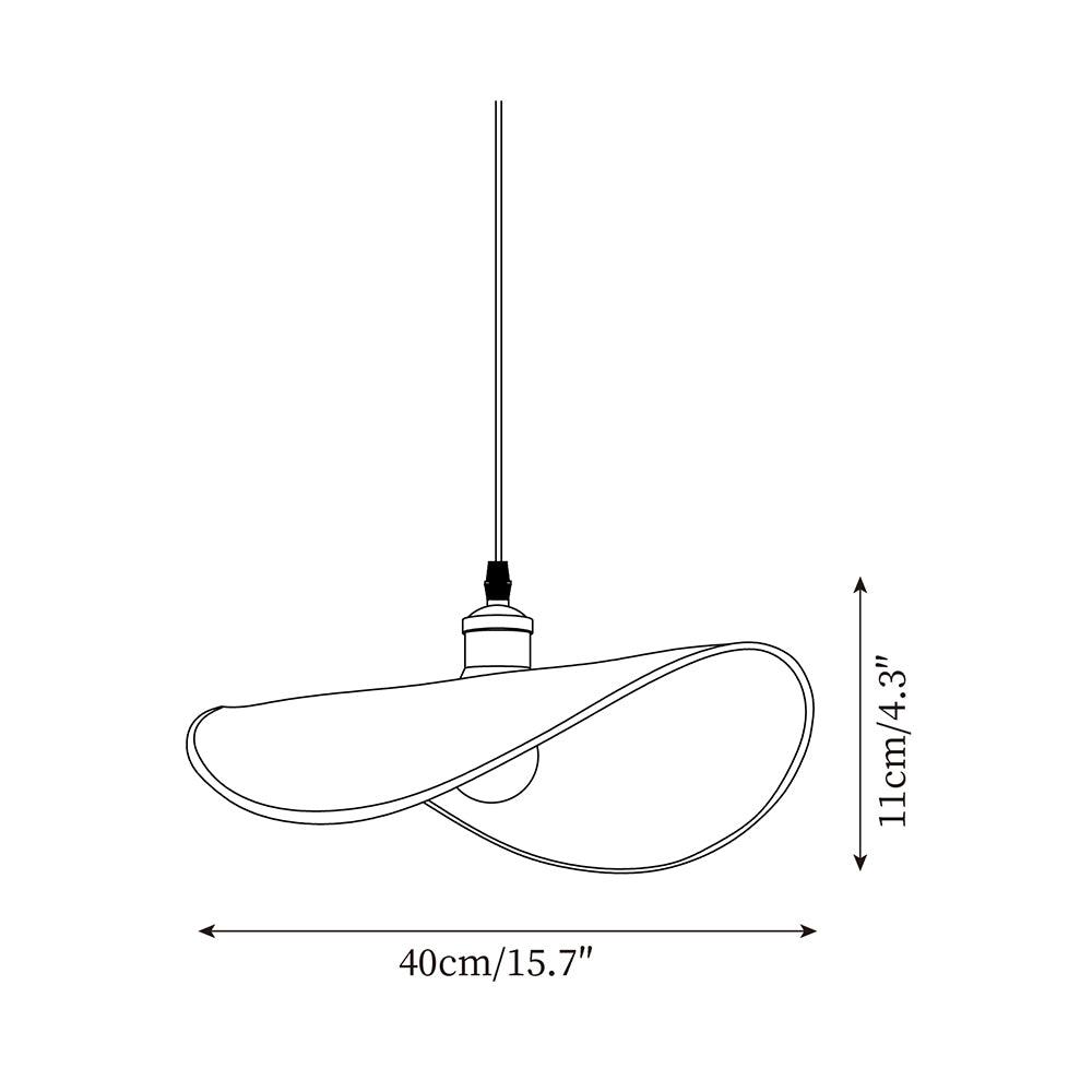 Pendant Lamp Linen Fabric Shade Wood Organic Sculptural - Letslighting