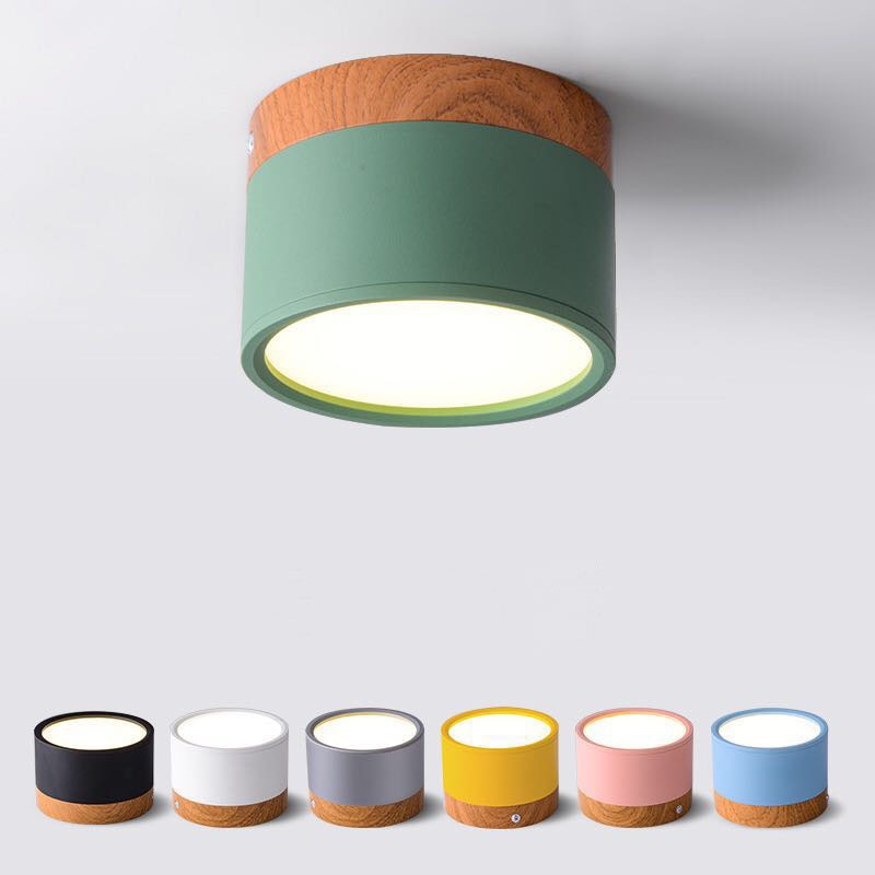 Aria Petit Plafonnier Led Multicolor Bois Nordique, Couloir