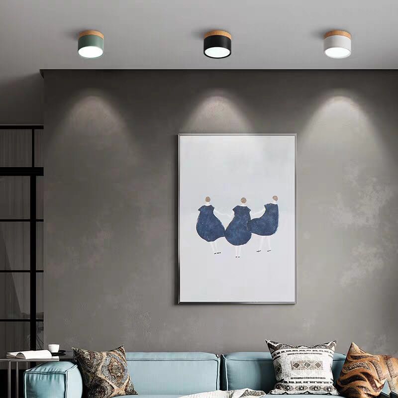 Aria Petit Plafonnier Led Multicolor Bois Nordique, Couloir