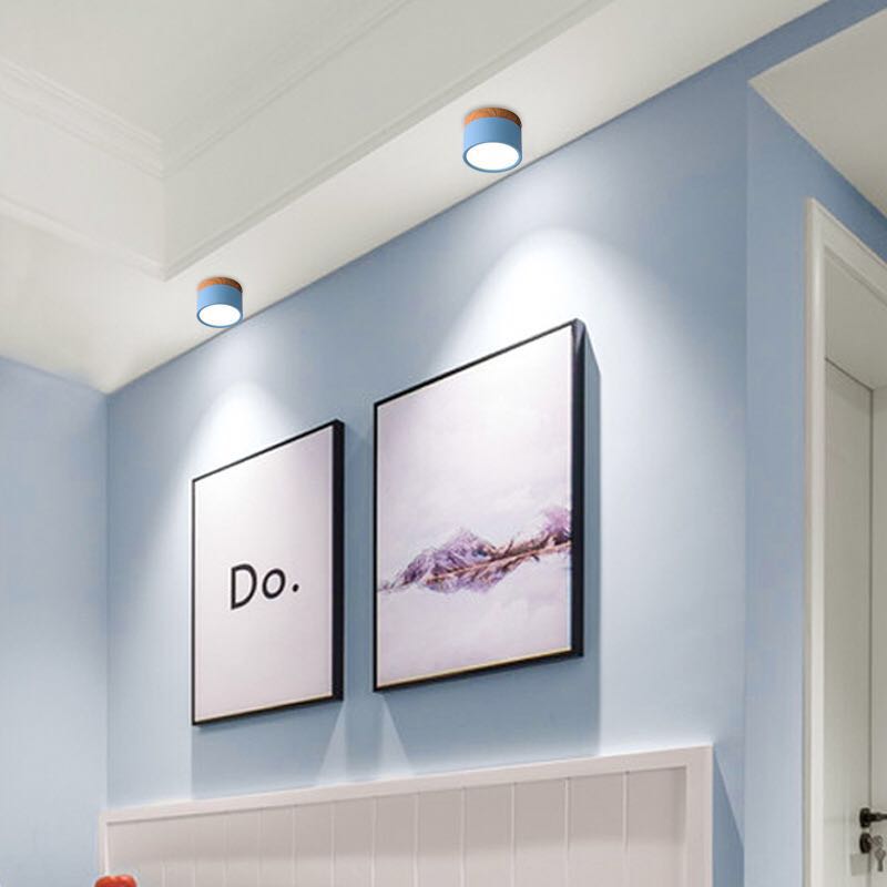 Aria Petit Plafonnier Led Multicolor Bois Nordique, Couloir