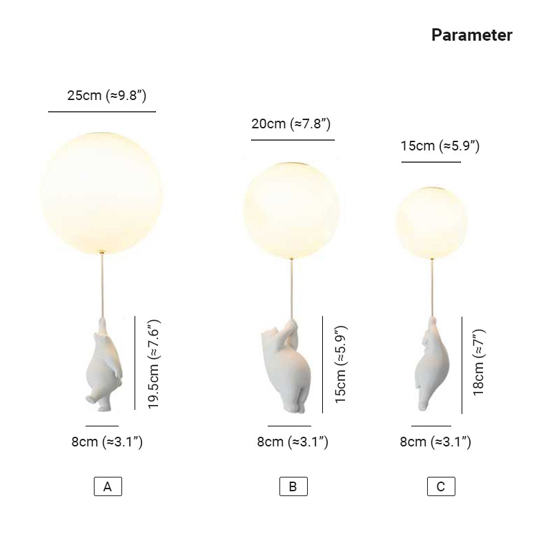 Aria Suspension/ Plafonnier Ballon Moderne, Résine Chambre