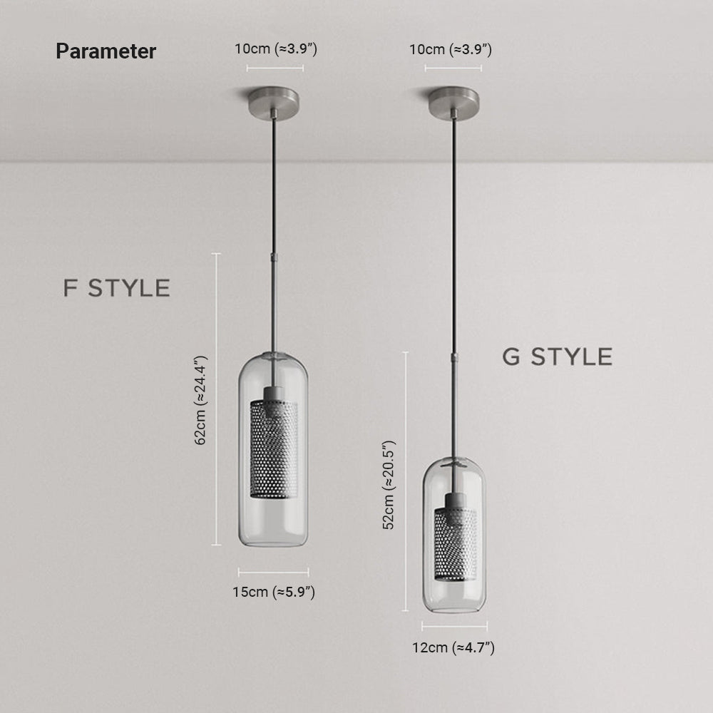 Kristy Suspension Globe/Cylindre Moderne, Métal/Verre, Doré/Argent, Salon