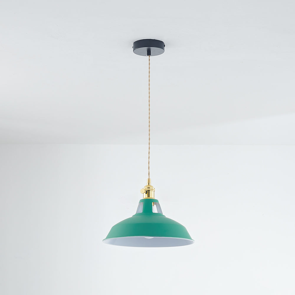 Valentina Lampe Suspension Luminaire Vintage, Métal, Noir/Blanc, Salle à Manger