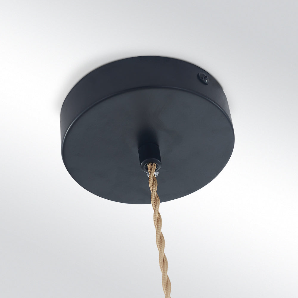 Valentina Lampe Suspension Luminaire Vintage, Métal, Noir/Blanc, Salle à Manger