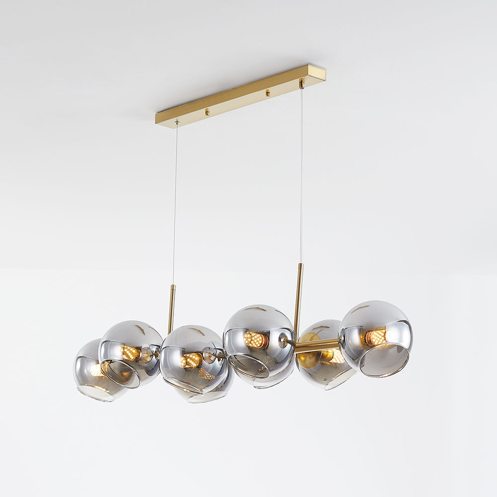 Valentina Suspension Boule Moderne Métal/Verre Noir/Doré Salon