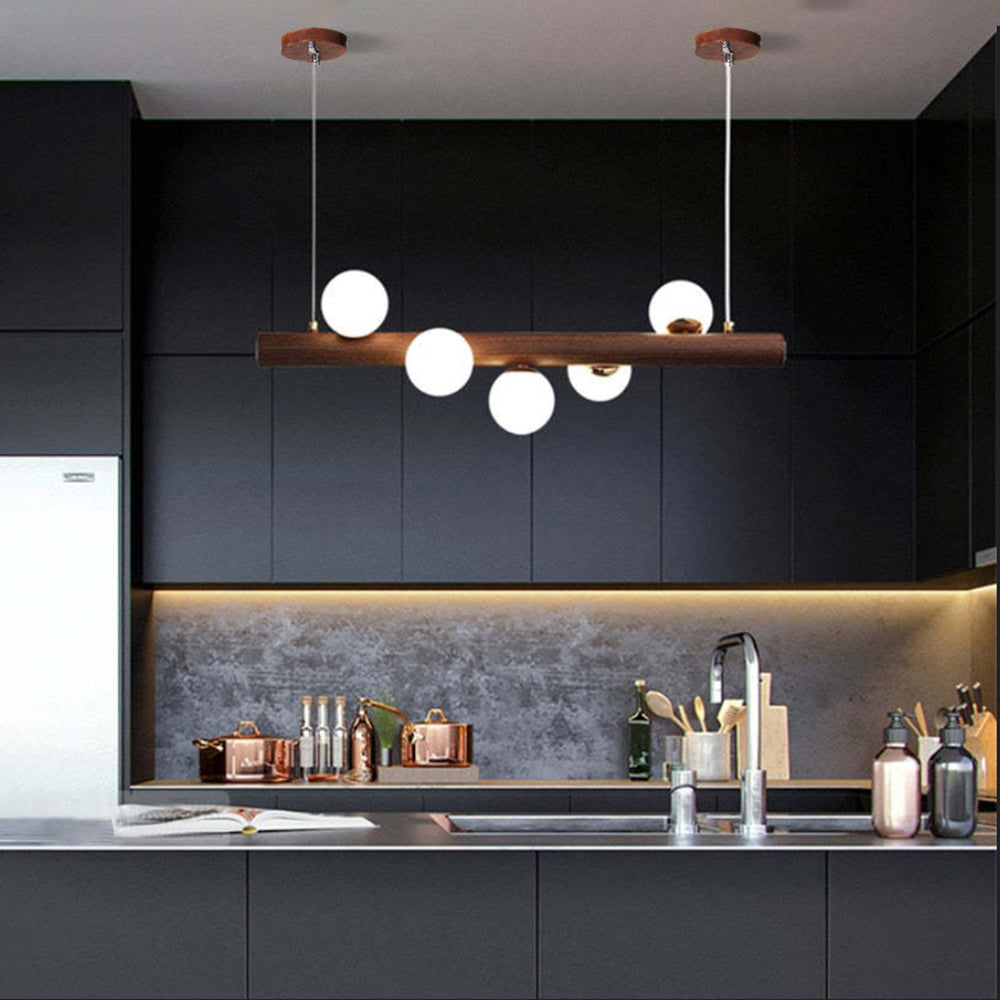 Valentina Verre Bolla Suspension en Bois/Noce