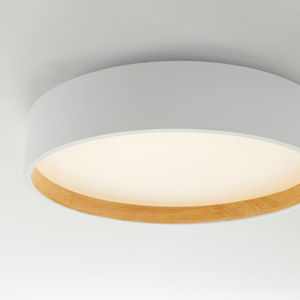Arisha Plafonnier Rond Moderne, Métal/Acrylique, Blanc/Gris/Noir, Salon