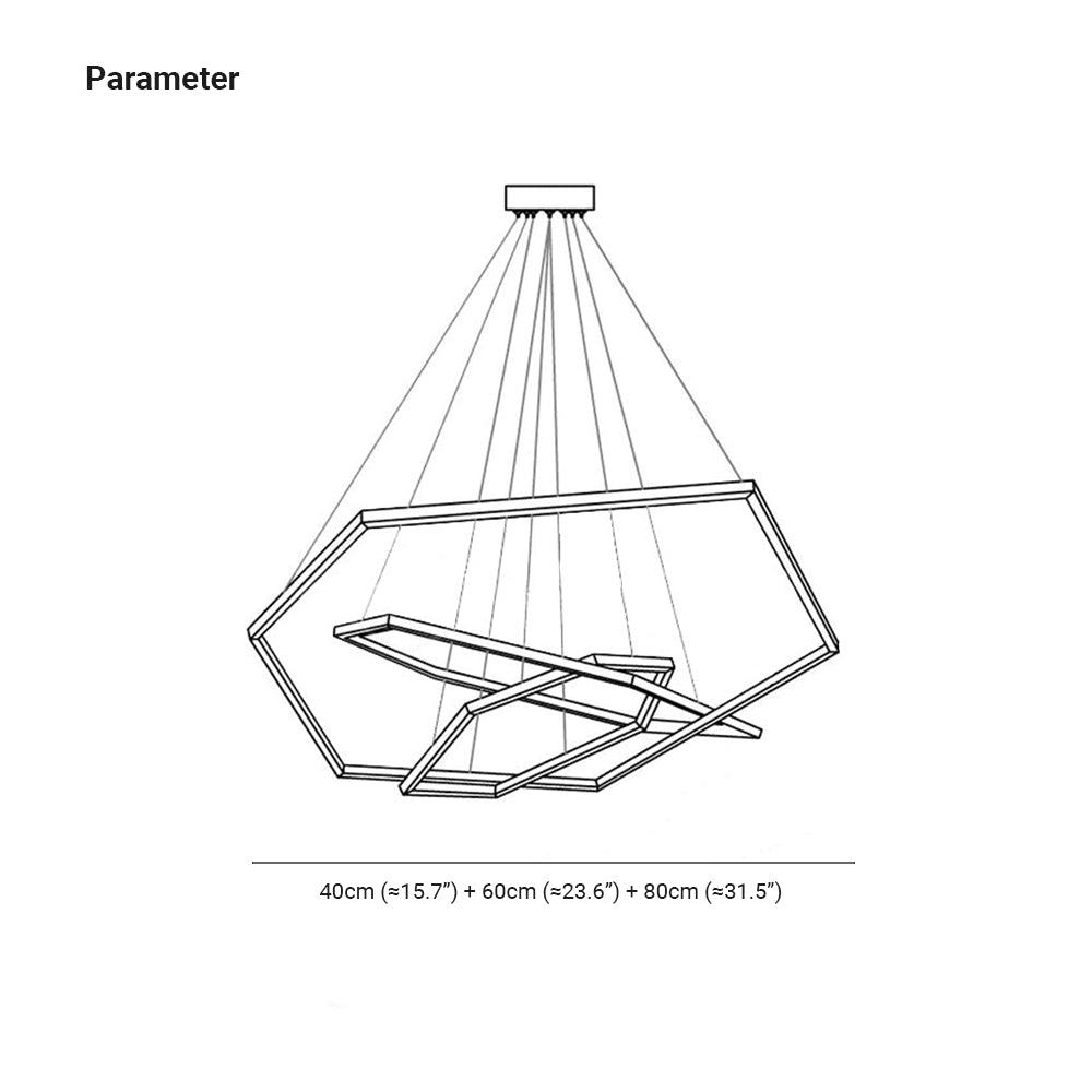 Ray Suspension Géométrique Contemporain, Métal, Doré, Salon/Chambre à Coucher