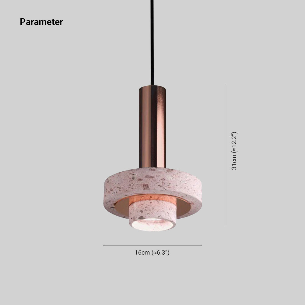 Arisha Suspension Cylindre Moderne, Métal/Pierre, Rose/Gris/Blanc/Bleu, Salle à Manger