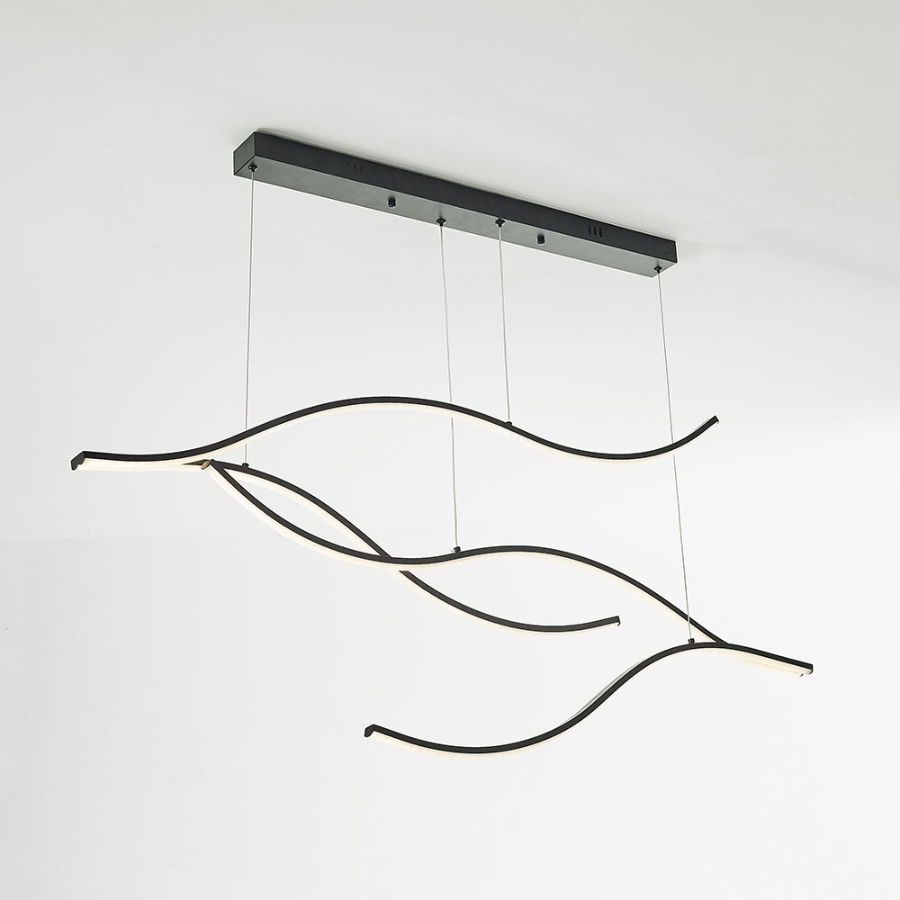 Arisha Luminaires Suspension linéaire, LED Noir/Or, Salon
