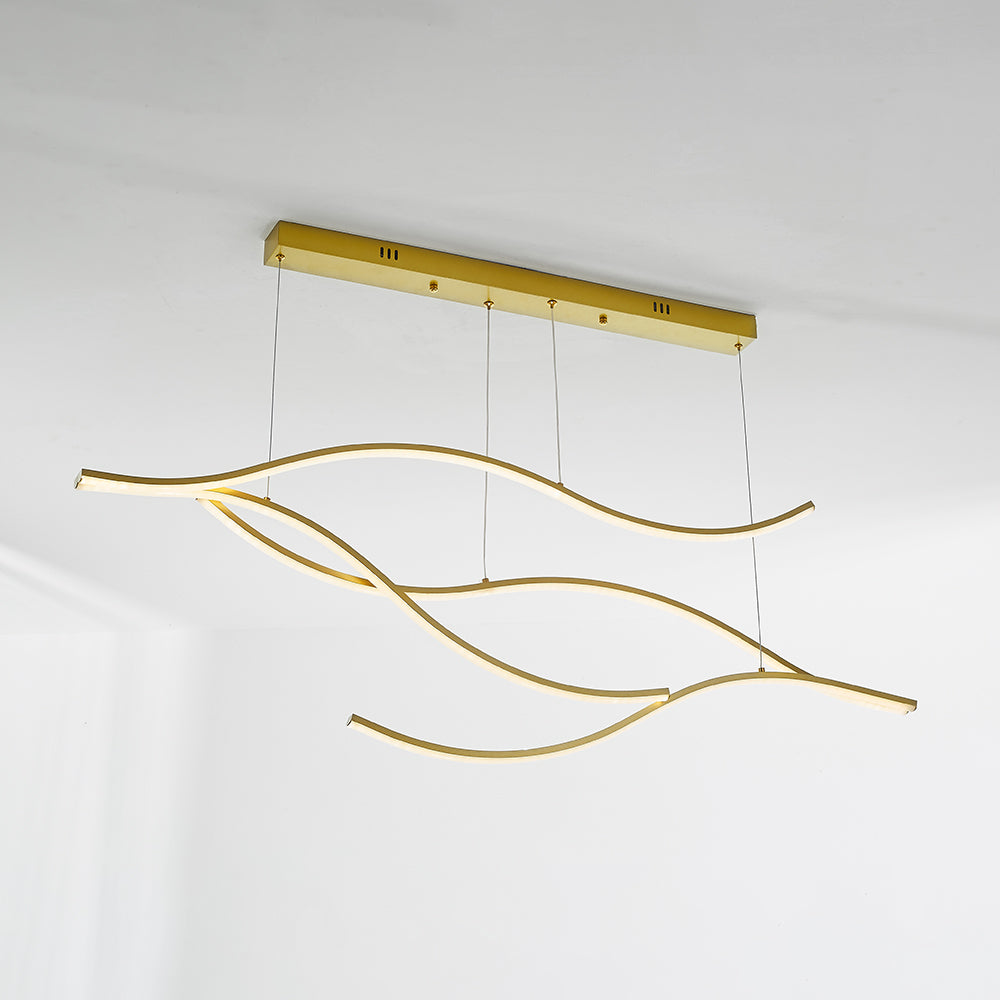 Arisha Luminaires Suspension linéaire, LED Noir/Or, Salon