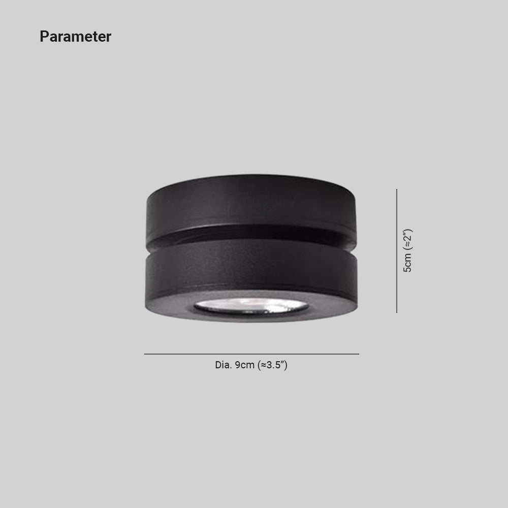 Arisha Plafonnier Rond Simple, Métal, Blanc/Noir, Chambre