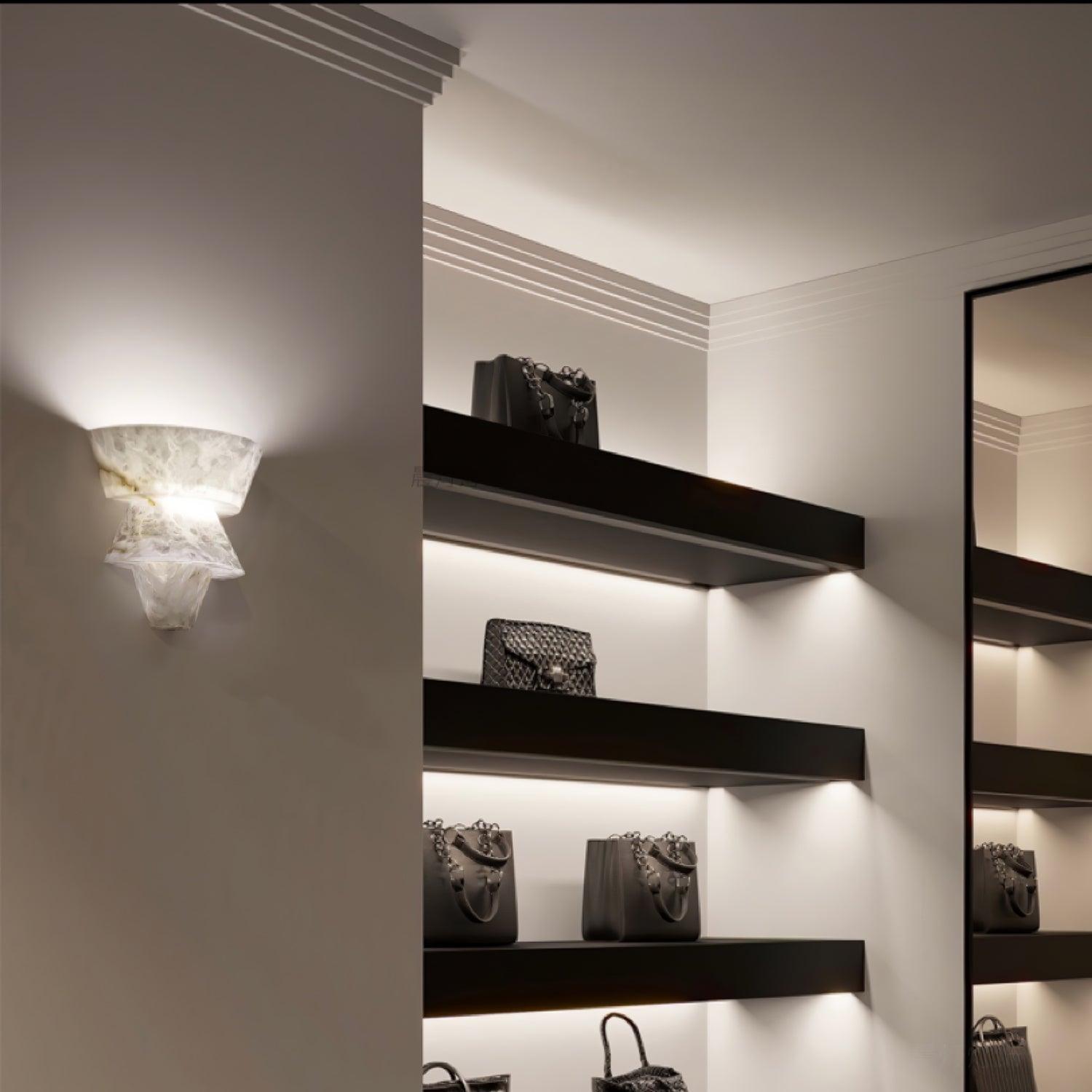 Vyloren Tiered Alabaster Wall Light - Letslighting