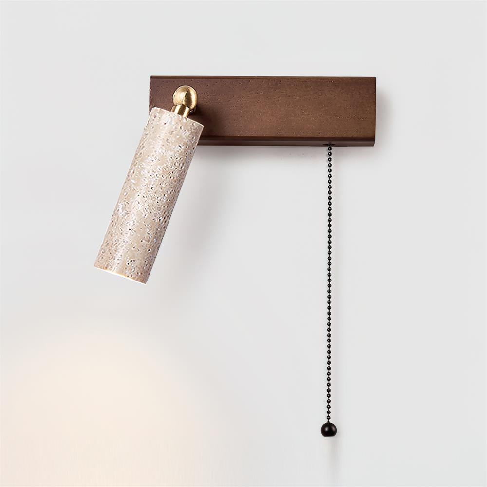 Ritta Wall Lamp Black Travertine Spotlight - Letslighting
