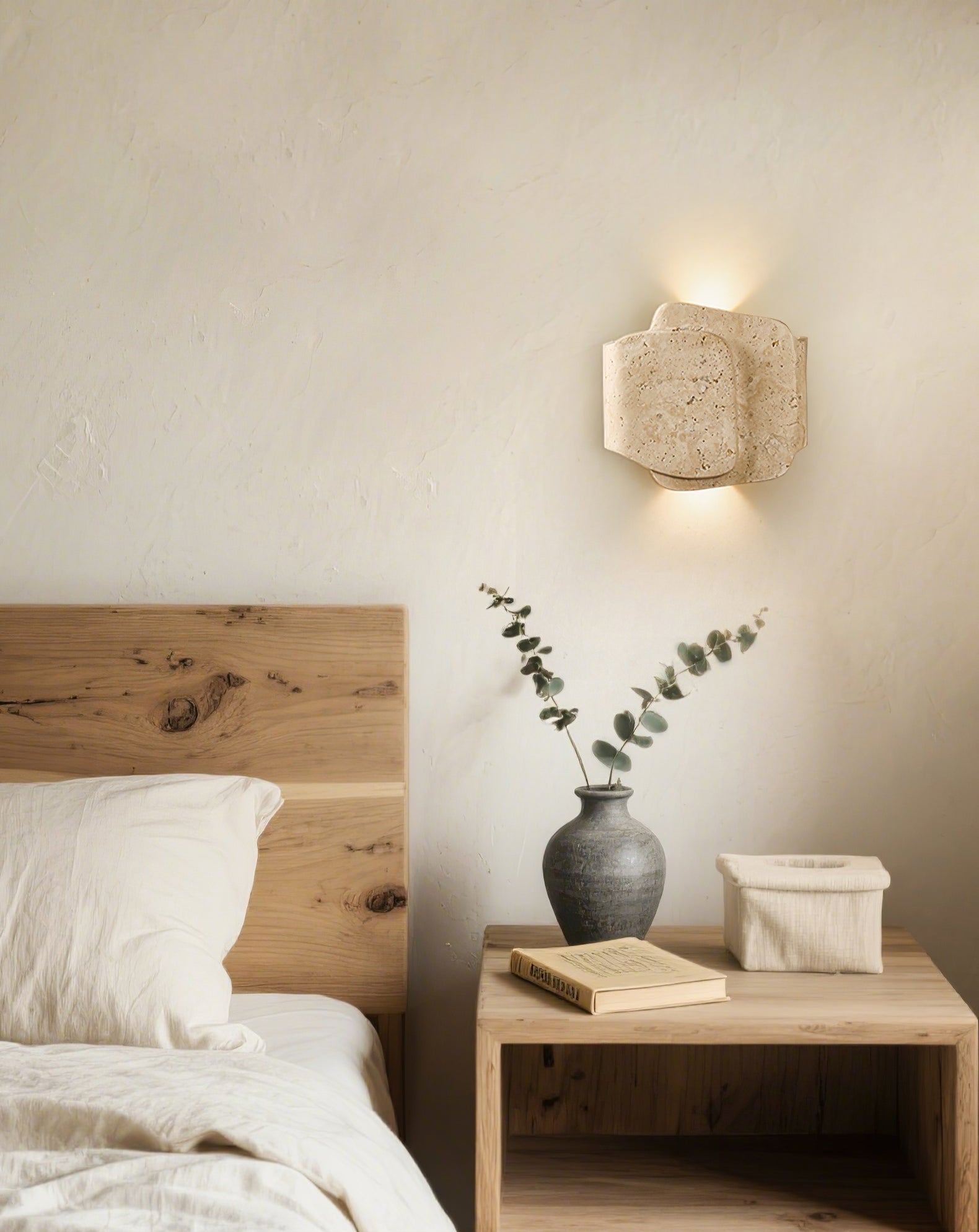 Layered  Moderne Minimaliste Travertin Applique Murale Lumière