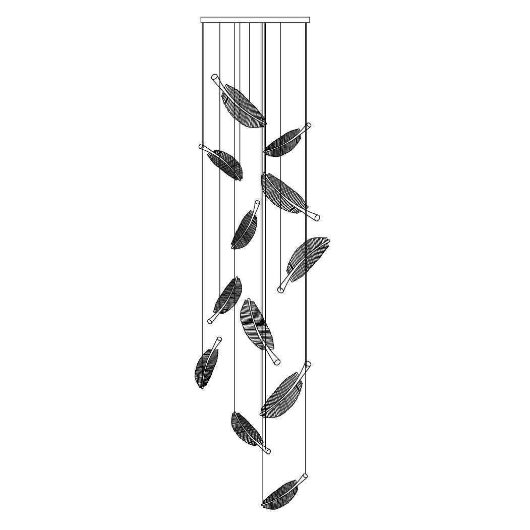 Lustra Chandelier Leaf Acrylic Gold Elegant Modern - Letslighting