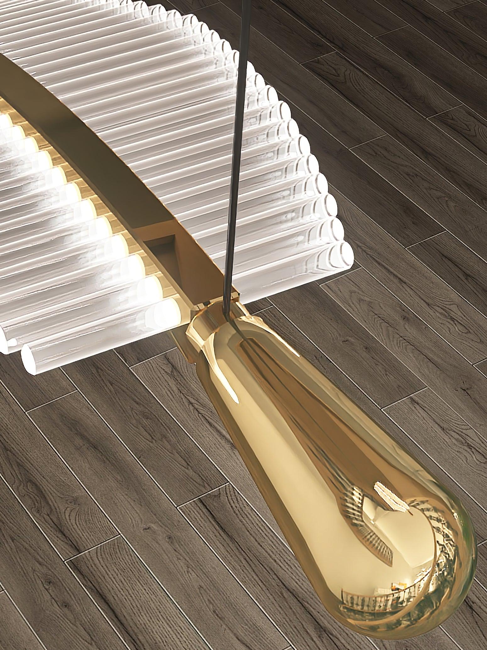 Lustra Chandelier Leaf Acrylic Gold Elegant Modern - Letslighting