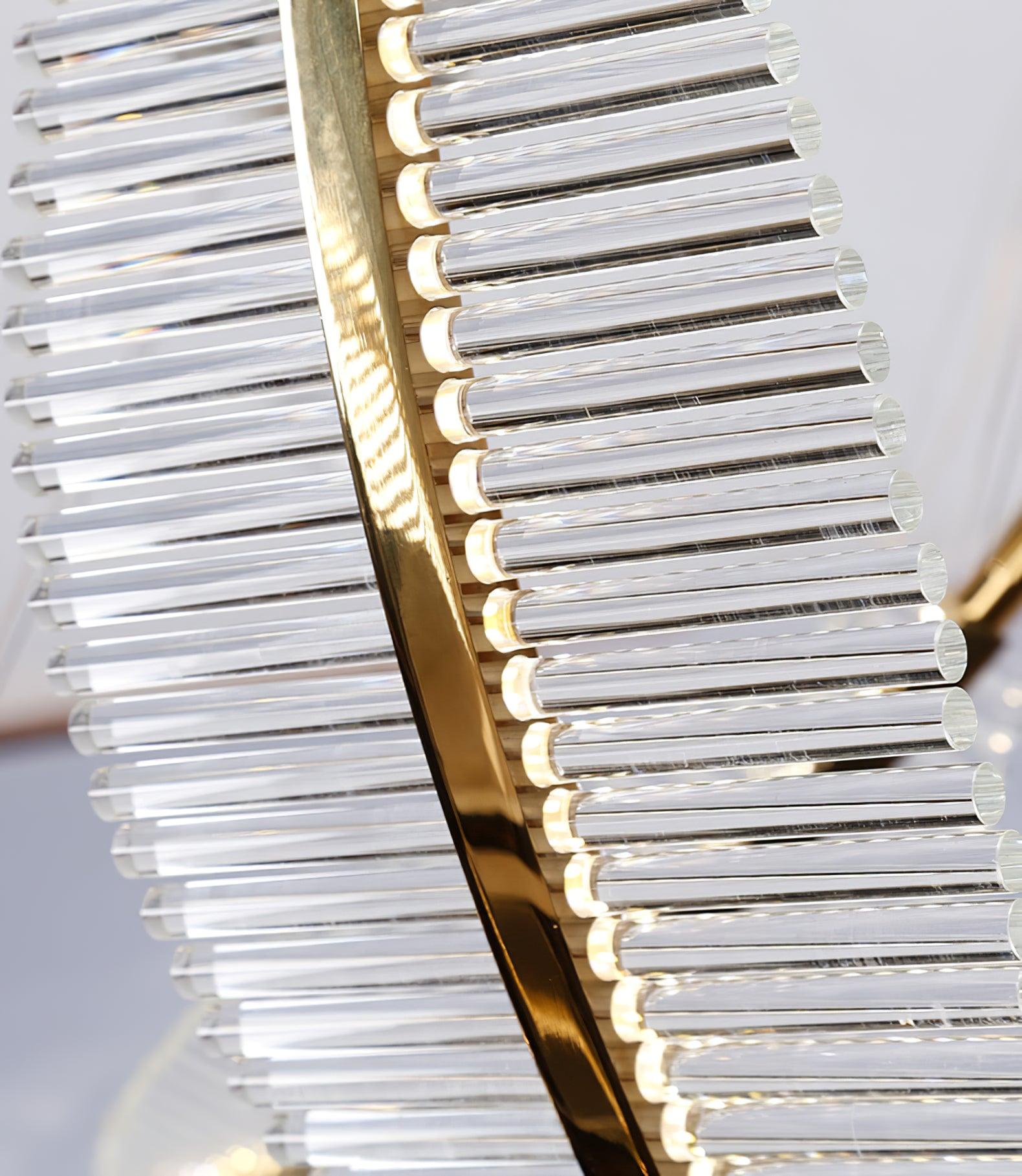 Lustra Chandelier Leaf Acrylic Gold Elegant Modern - Letslighting