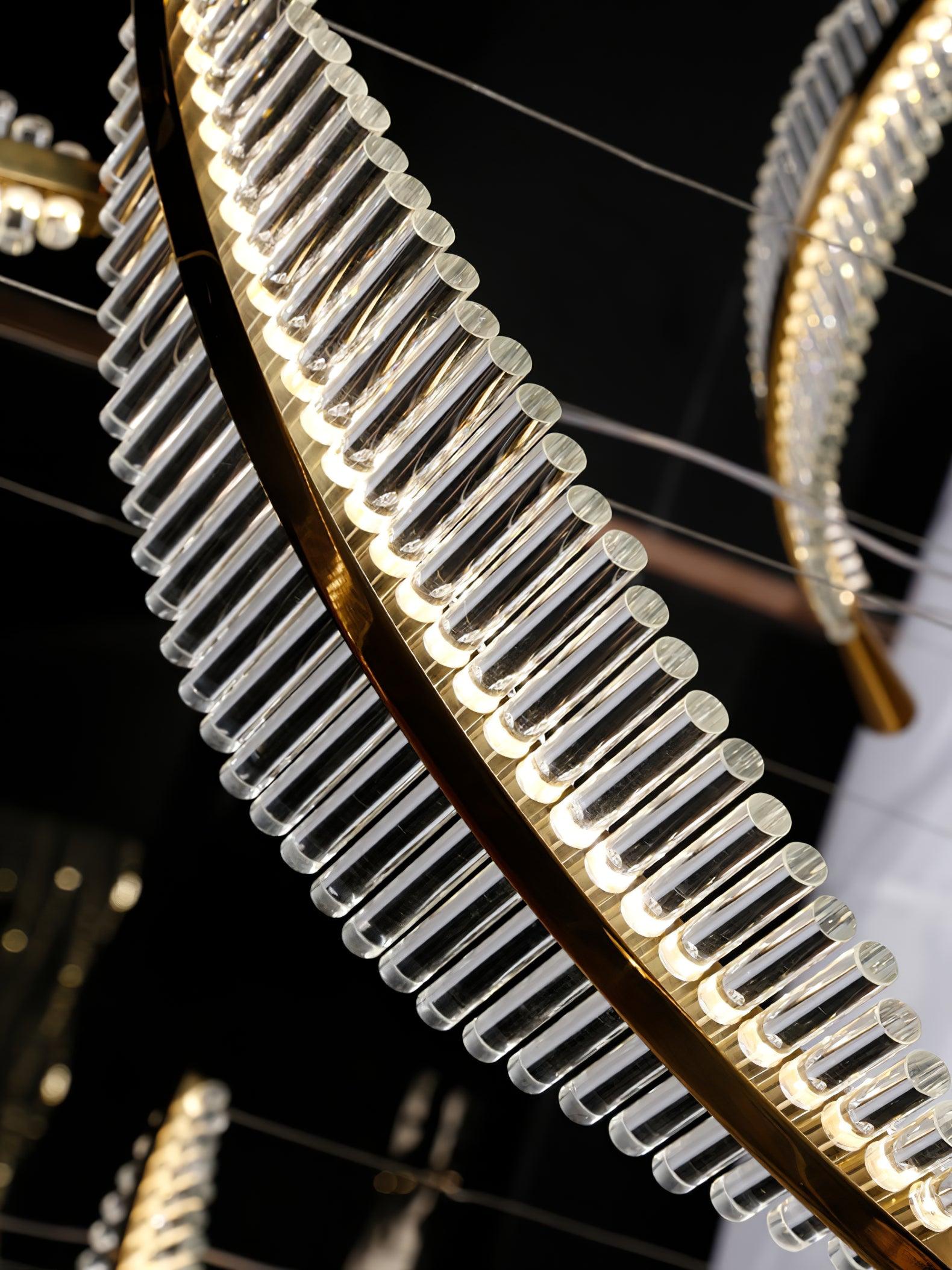 Lustra Chandelier Leaf Acrylic Gold Elegant Modern - Letslighting