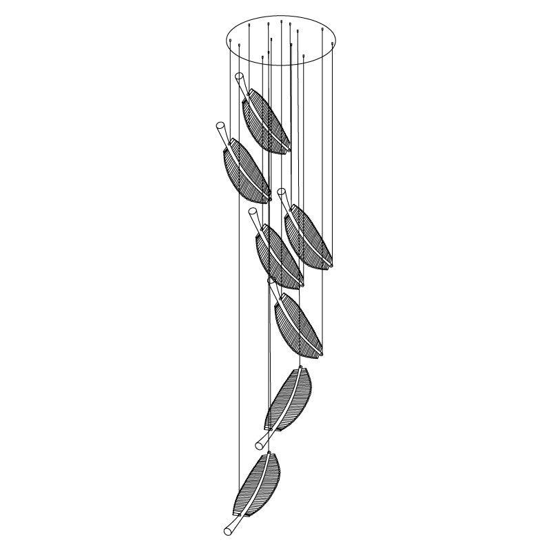 Lustra Chandelier Leaf Acrylic Gold Elegant Modern - Letslighting