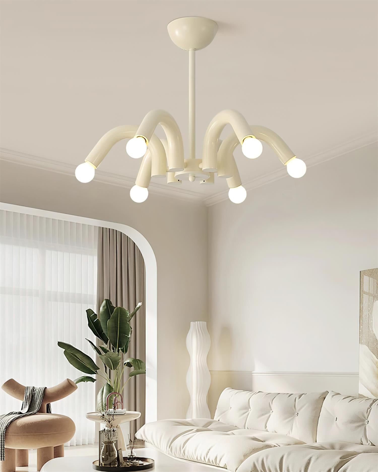 Fivelle Modern Cream Multi-Arm Chandelier - Letslighting