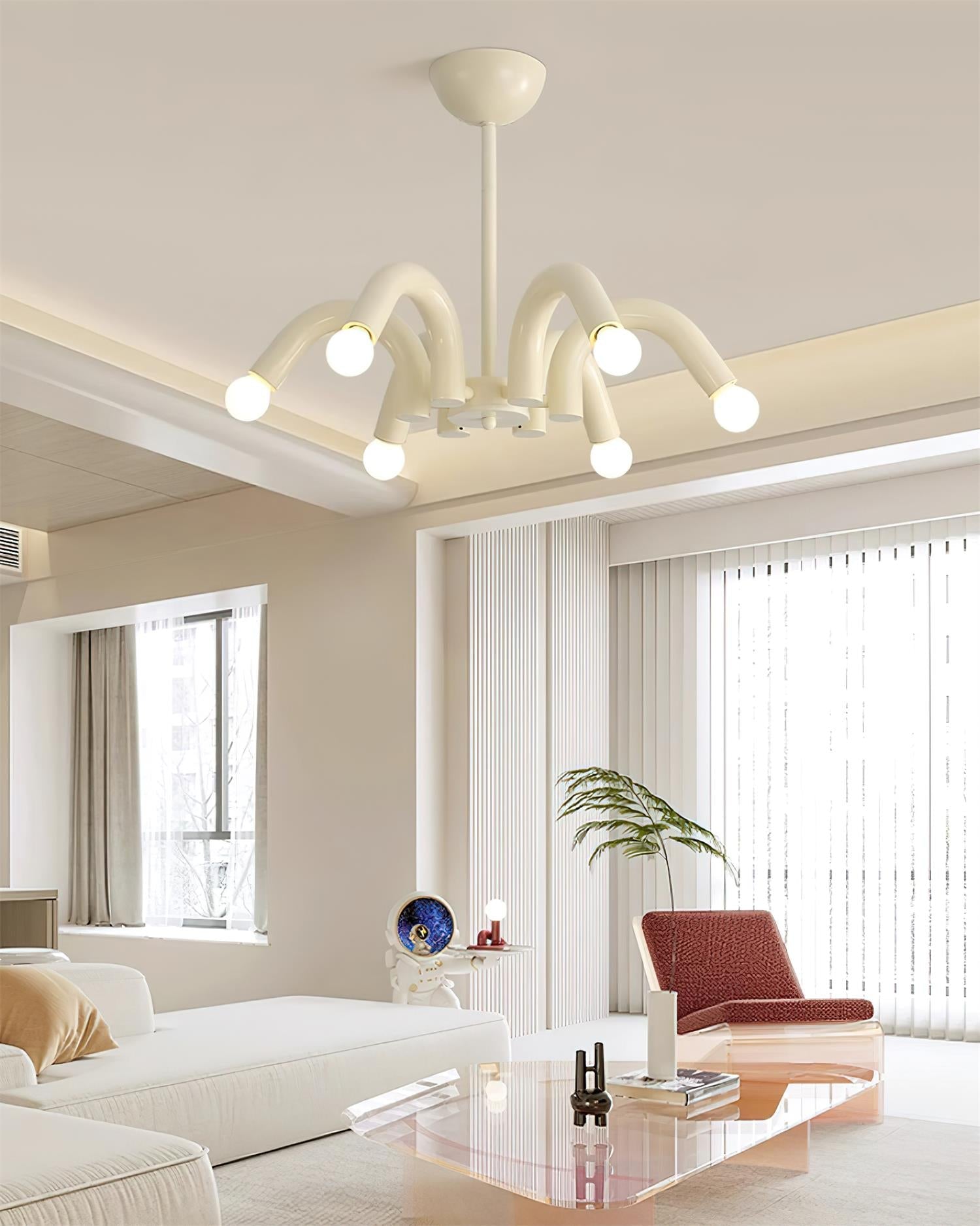 Fivelle Modern Cream Multi-Arm Chandelier - Letslighting