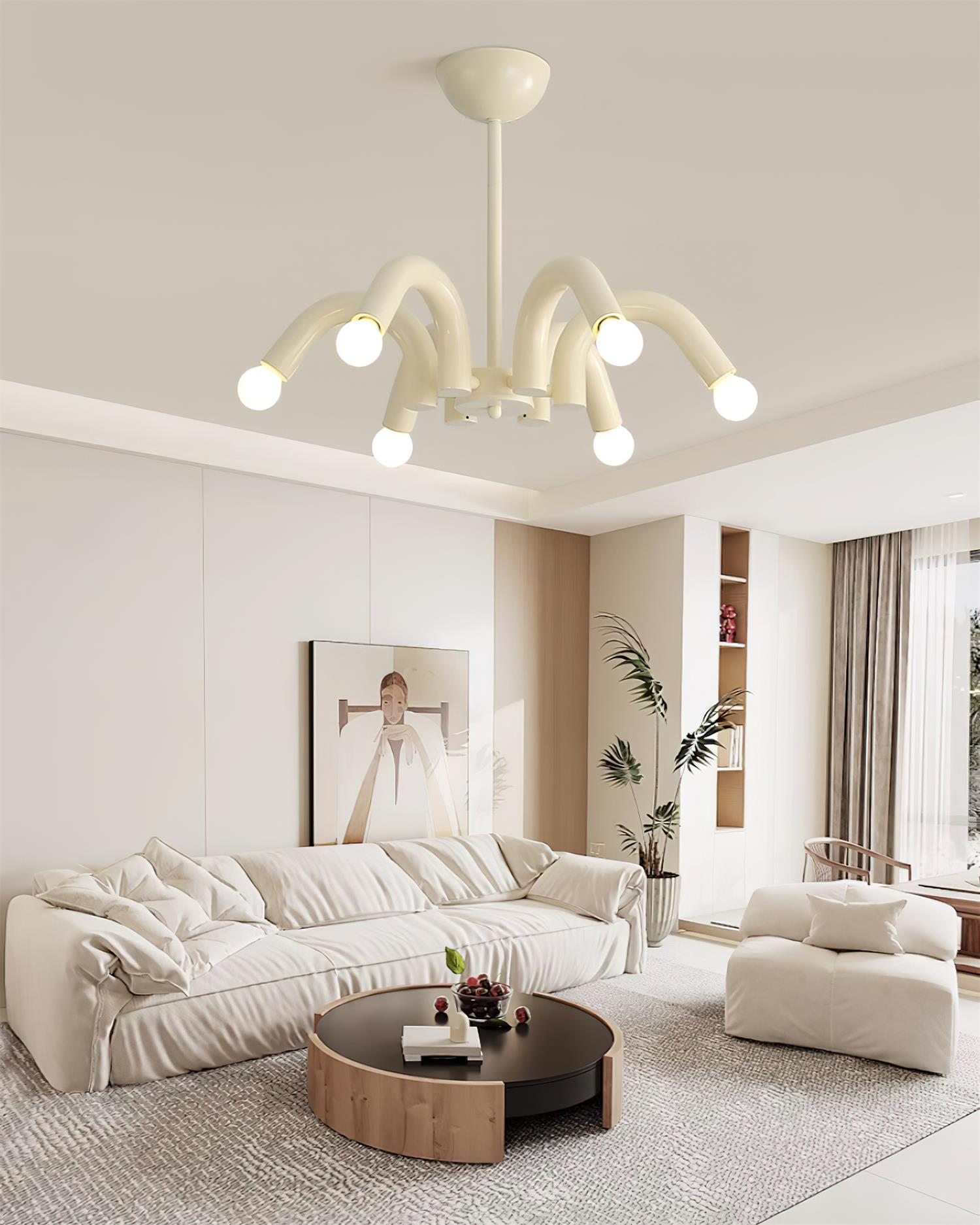 Fivelle Modern Cream Multi-Arm Chandelier - Letslighting