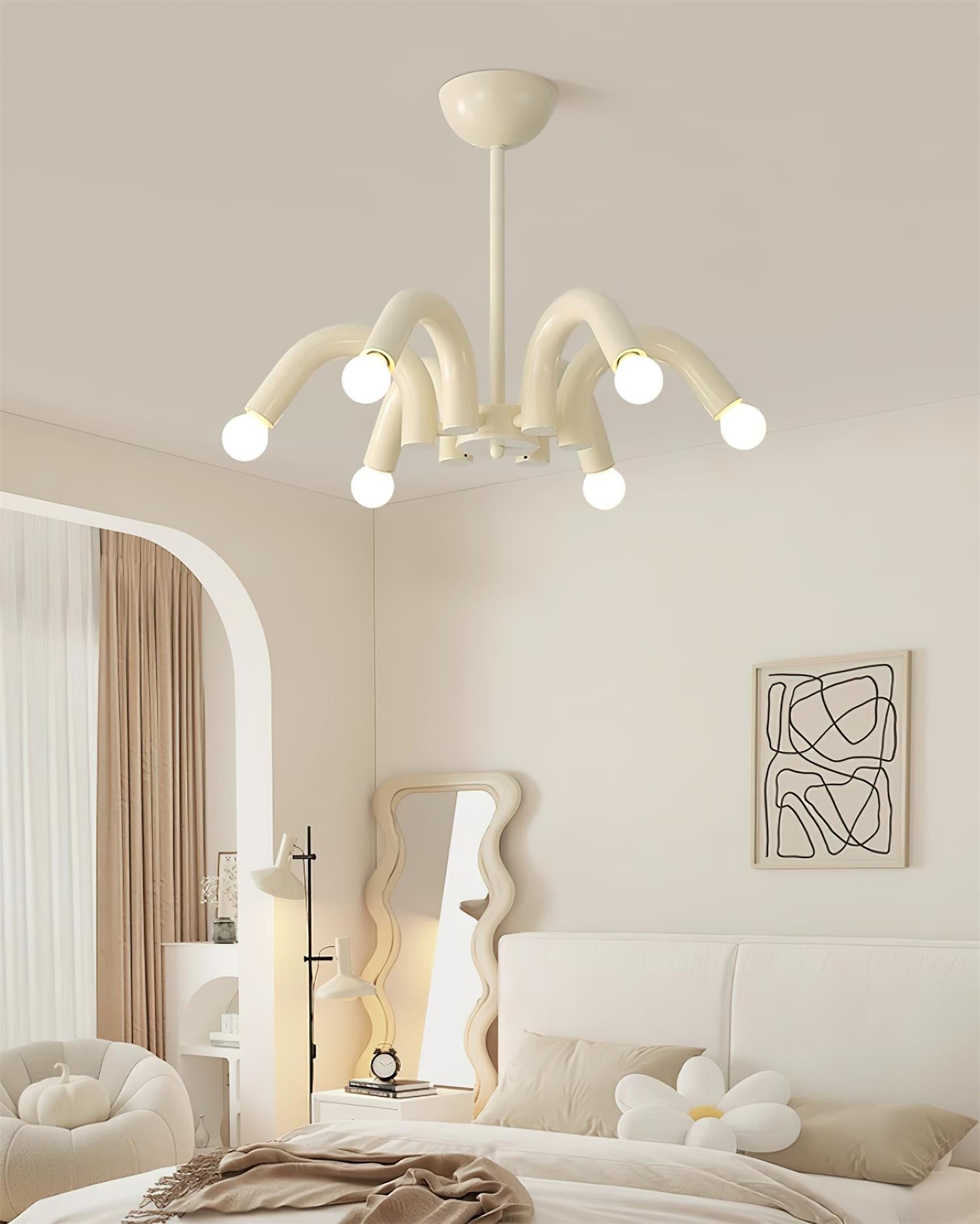 Fivelle Modern Cream Multi-Arm Chandelier - Letslighting