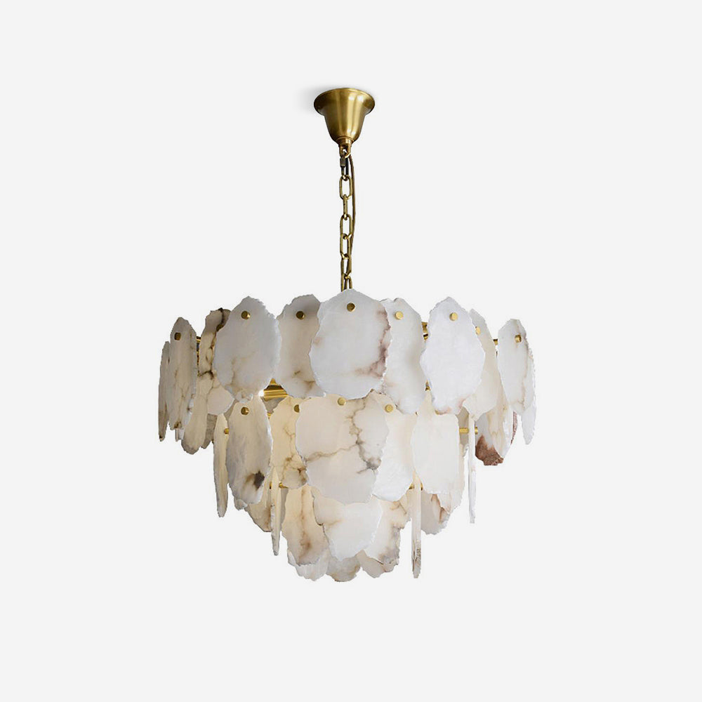 Leon Alabaster Chandelier Layered Stone Slices - Letslighting