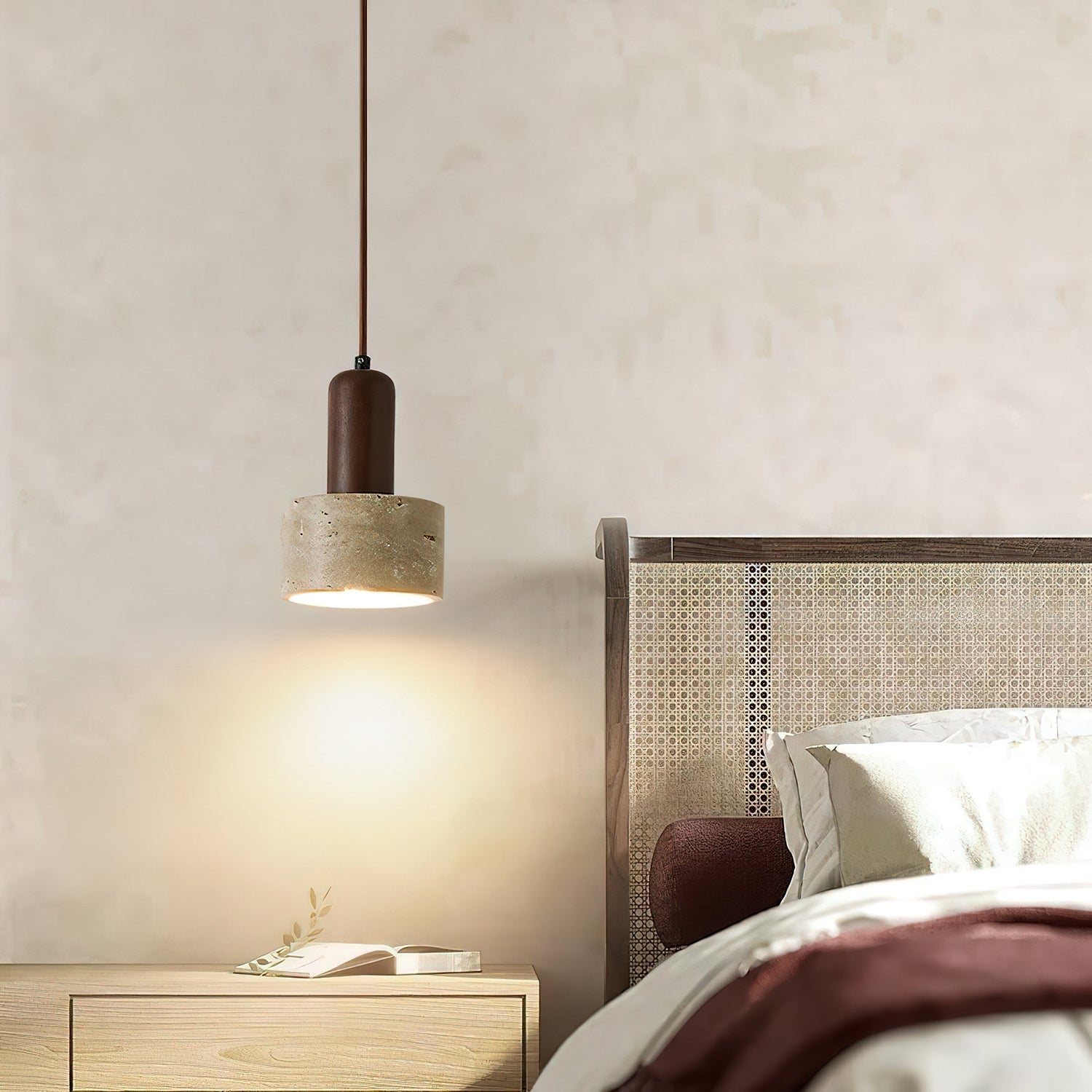 Ilshaa Dual-Material Travertine Pendant Light - Letslighting