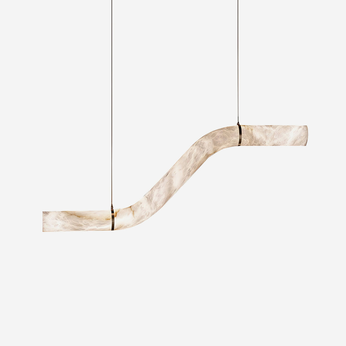 Liberty Chandelier Curved Alabaster Ribbon Silhouette - Letslighting