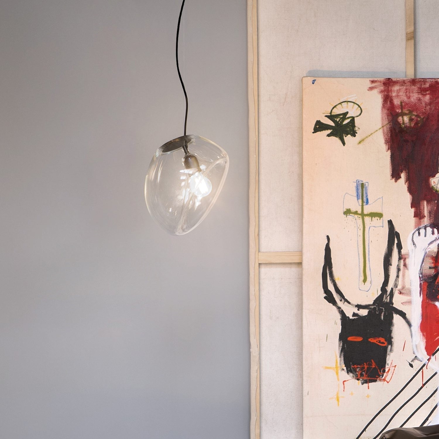 Lymara Modern Minimalist Black Glass Pendant Light - Lamp Copper