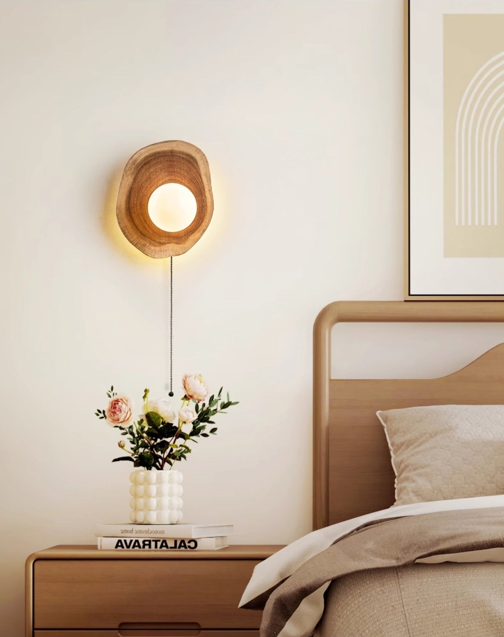 Ligna Moderne Minimaliste Verre Bois Applique Murale Lampe