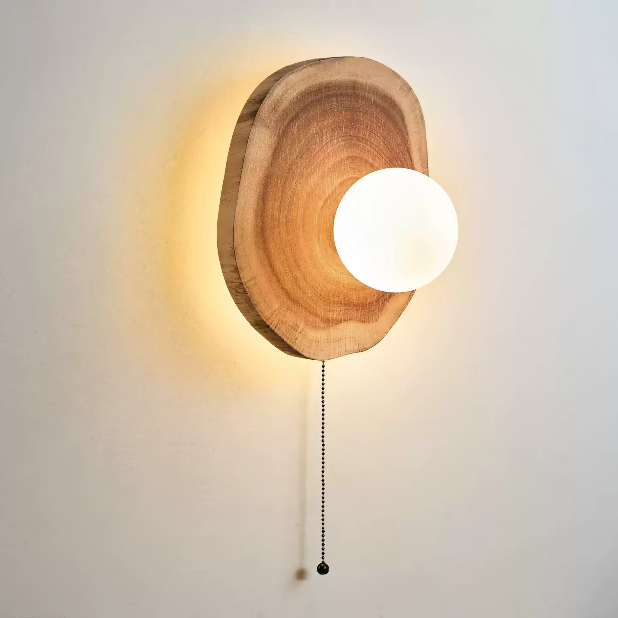 Ligna Moderne Minimaliste Verre Bois Applique Murale Lampe